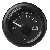 Veratron 52mm (2-1/16") Viewline Voltmeter 18-32V - Black Dial &amp; Bezel - A2C59512458