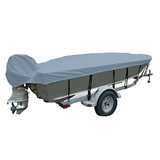 Carver by Covercraft Carver Poly-Flex II Wide Series Styled-to-Fit Boat Cover f/13.5' V-Hull Fishing Boats - Grey - 71113F-10