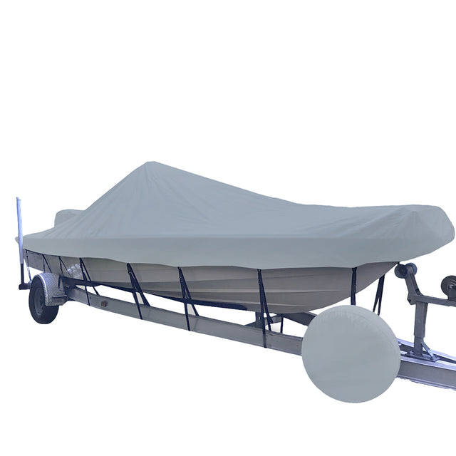 Carver by Covercraft Carver Sun-DURA® Narrow Series Styled-to-Fit Boat Cover f/19.5' V-Hull Center Console Shallow Draft Boats - Grey - 71219NS-11