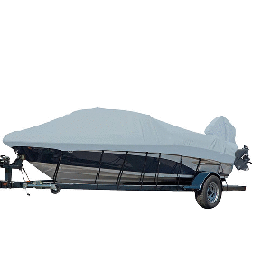 Carver by Covercraft Carver Sun-DURA® Styled-to-Fit Boat Cover f/20.5' V-Hull Runabout Boats w/Windshield & Hand/Bow Rails - Grey - 77020S-11