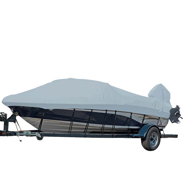 Carver by Covercraft Carver Sun-DURA® Styled-to-Fit Boat Cover f/20.5' V-Hull Runabout Boats w/Windshield & Hand/Bow Rails - Grey - 77020S-11