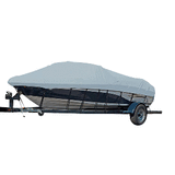 Carver by Covercraft Carver Sun-DURA&reg; Styled-to-Fit Boat Cover f/23.5' Sterndrive V-Hull Runabout Boats (Including Eurostyle) w/Windshield &amp; Hand/Bow Rails - Grey - 77123S-11