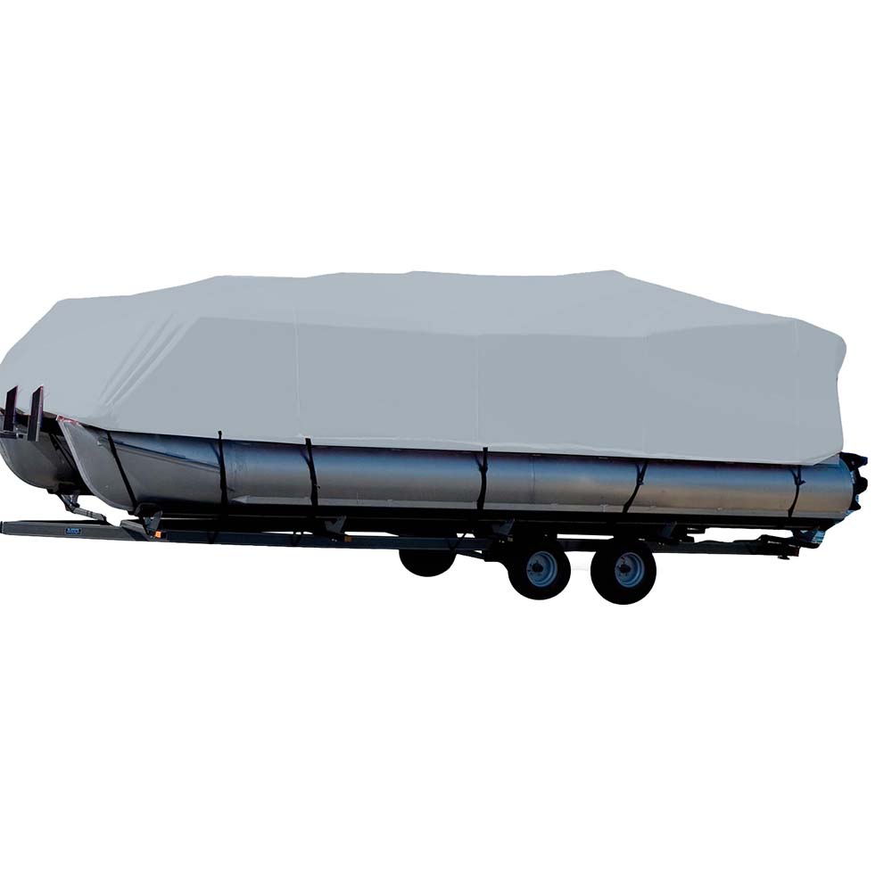 Carver by Covercraft Carver Sun-DURA® Styled-to-Fit Boat Cover f/24.5' Pontoons w/Bimini Top & Rails - Grey - 77524S-11