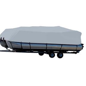 Carver by Covercraft Carver Sun-DURA® Styled-to-Fit Boat Cover f/24.5' Pontoons w/Bimini Top & Rails - Grey - 77524S-11