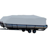 Carver by Covercraft Carver Sun-DURA® Styled-to-Fit Boat Cover f/24.5' Pontoons w/Bimini Top & Partial Rails - Grey - 77624S-11