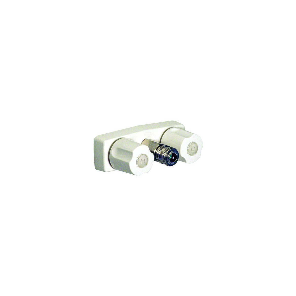 Valterra Phoenix PF213246 White Finish Two Handle RV Shower Faucet w/Quick Connect Fitting - image 1
