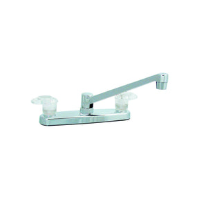 Valterra Catalina PF221301 Chrome Finish Two Handle 8" RV Kitchen Faucet with Clear Acrylic Knobs - image 1