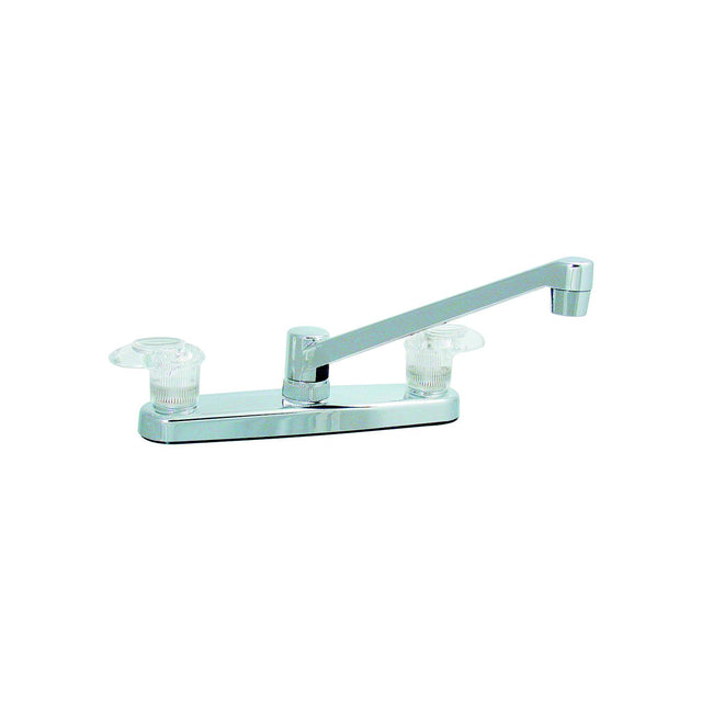 Valterra Catalina PF221301 Chrome Finish Two Handle 8" RV Kitchen Faucet with Clear Acrylic Knobs - image 1