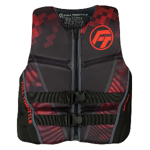 Full Throttle Men's Rapid-Dry Flex-Back Life Jacket - S - Black/Red - 142500-100-020-22