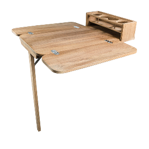 Whitecap Cockpit Table w/Folding Leaves &amp; 4 Cupholders - Teak - 61392C