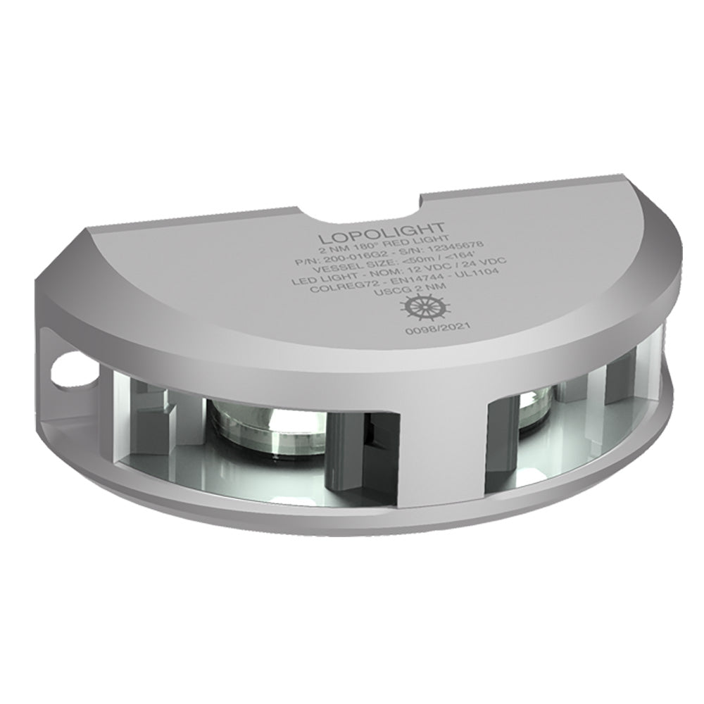 Lopolight Series 200-024 - Luz de navegación - 2NM - Montaje vertical - Blanco - Carcasa plateada - Cable de 6M [200-024G2 6M]