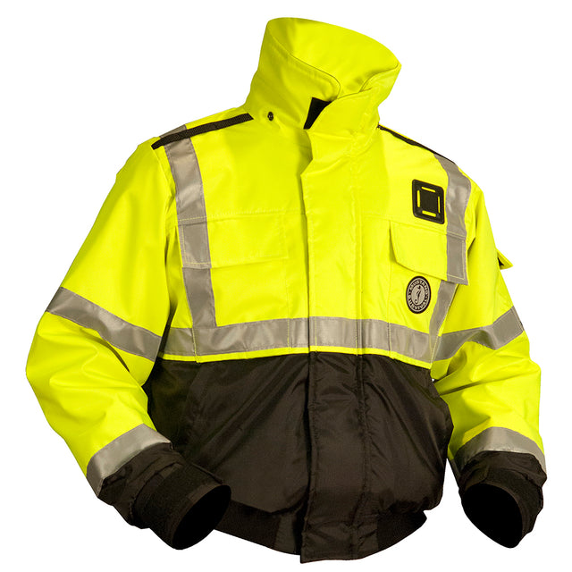 Mustang Survival Mustang ANSI High Vis Flotation Bomber Jacket - Fluorescent Yellow/Green/Black - XXL - MJ6214T3-239-XXL-206