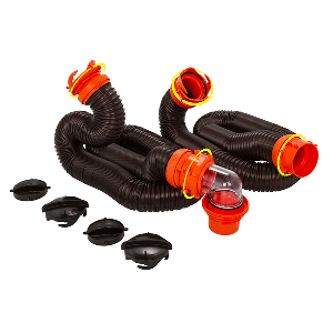 Camco RhinoFLEX 20' Sewer Hose Kit w/4 In 1 Elbow Caps - 39741
