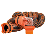Camco RhinoEXTREME 15' Sewer Hose Kit w/ Swivel Fitting 4 In 1 Elbow Caps - 39859