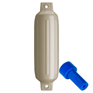 Polyform U.S. Polyform G-2 Twin Eye Fender 4.5" x 15.5" - Sand w/Adapter - G-2 SAND W/AIR ADAPTER