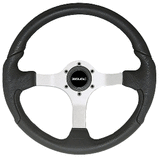 Uflex USA Uflex Nisida Steering Wheel 13.8" - Black Polyurethane Grip w/Black Aluminum Spokes - NISIDA-B/B