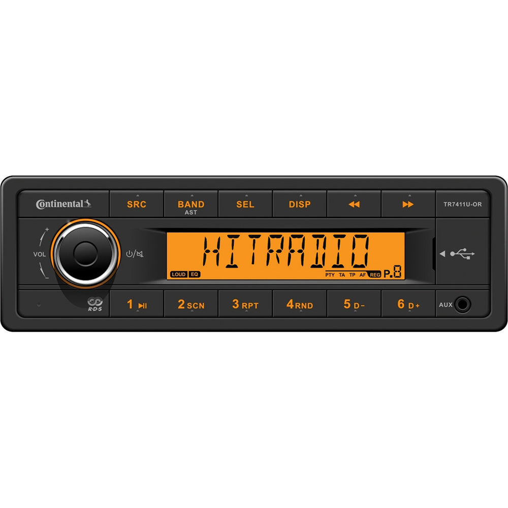 Estéreo Continental con AM/FM/USB - Arnés incluido - 12V [TR7411U-ORK]
