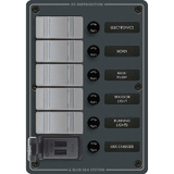 Blue Sea Systems Blue Sea 8121 - 5 Position Contura Switch Panel w/Dual USB Chargers - 12/24V DC - Black