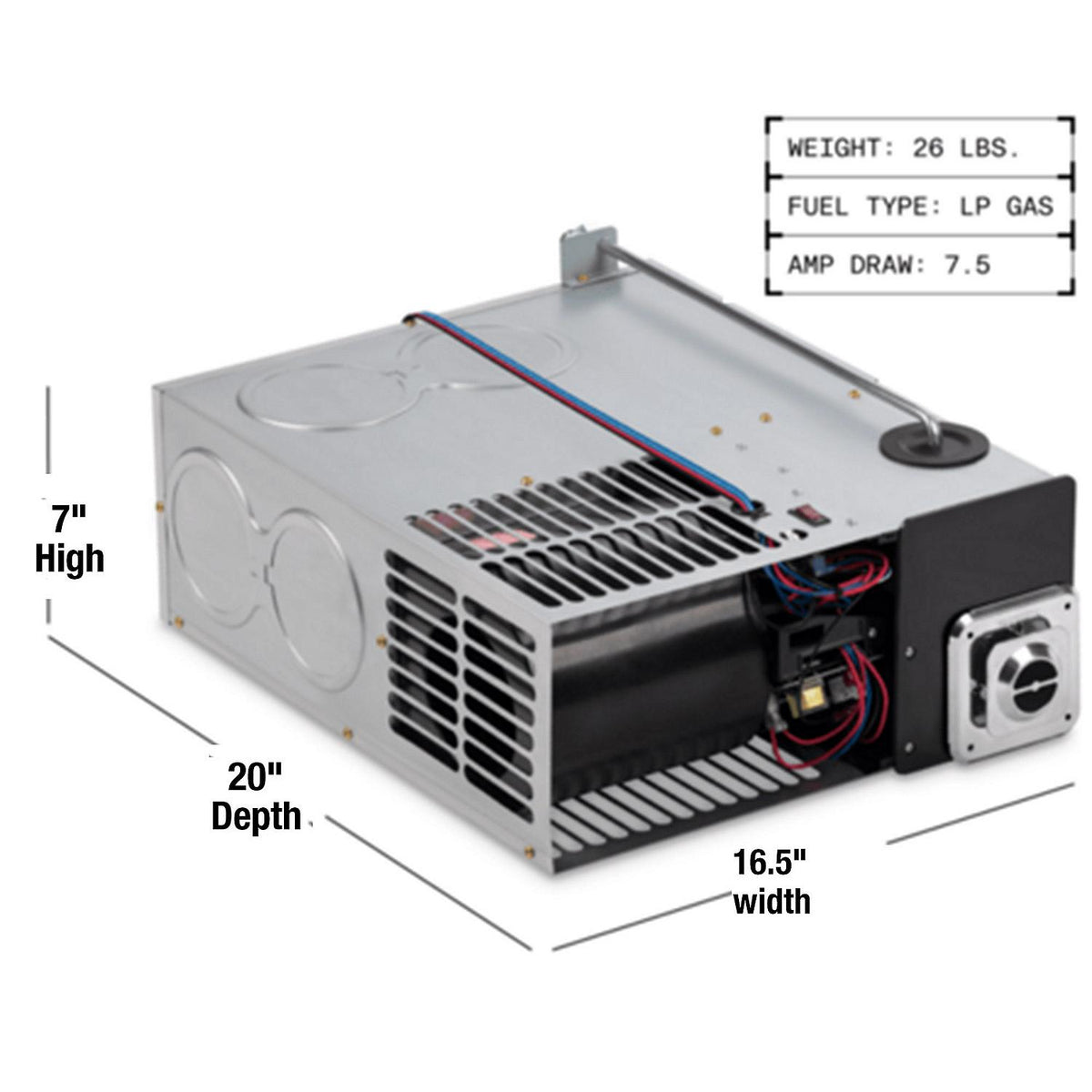Atwood Mobile Dometic 9610008160 Medium 25K BTU Doorless Furnace, LP Gas - image 2