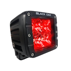 Black Oak LED Black Oak 2" Red LED Predator Hunting Pod Light - Flood Optics - Black Housing - Pro Series 3.0 - 2R-POD3OS