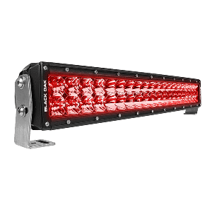 Black Oak LED Black Oak 20" Curved Double Row Red LED Predator Hunting Light Bar - Combo Optics - Black Housing - Pro Series 3.0 - 20CR-D3OS