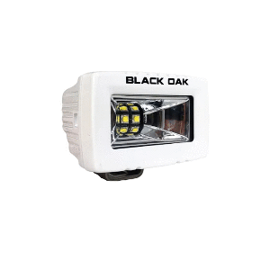 Black Oak LED Black Oak 2" Marine Spreader Light - Scene Optics - White Housing - Pro Series 3.0 - 2-MS-S