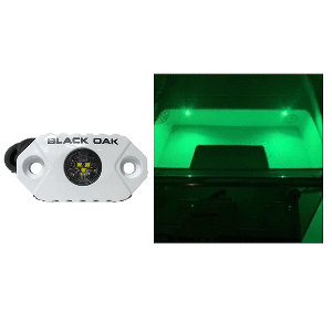 Black Oak LED Black Oak Rock Accent Light - Green LEDs - White Housing - MAL-G
