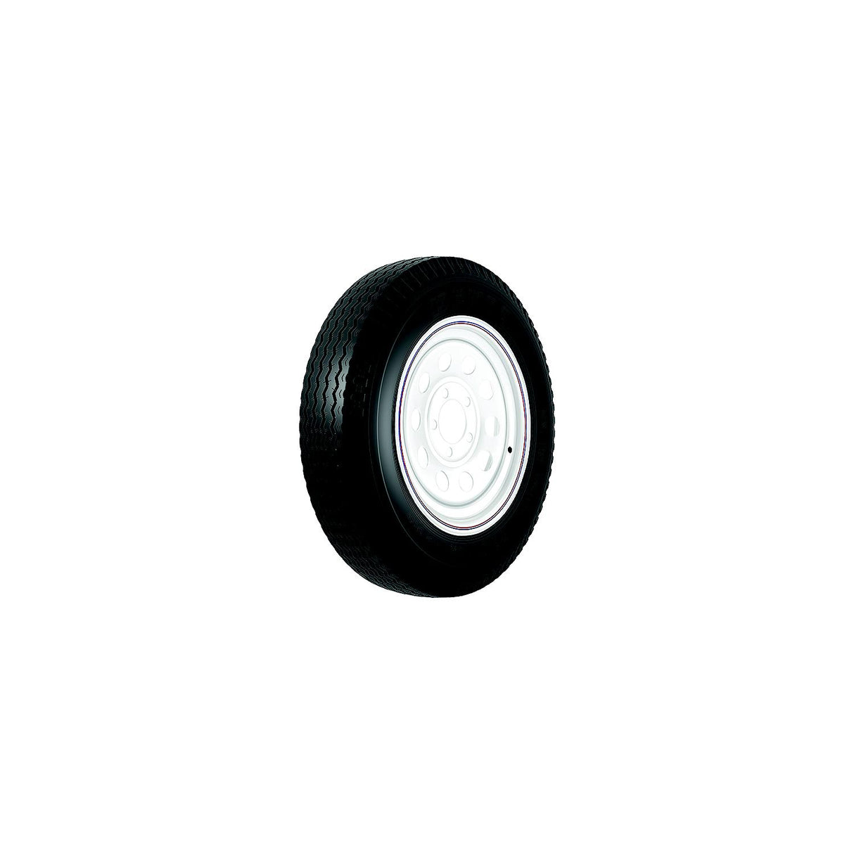 Loadstar Tires Loadstar Bias Tire and Wheel (Rim) Assembly K353 480-12 5 Hole 6 Ply, White With Stripe, Modular
