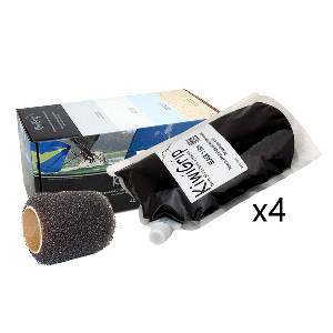KiwiGrip 4 - 1 Liter Pouches - Black with 4" Roller - KG-4BK-PR