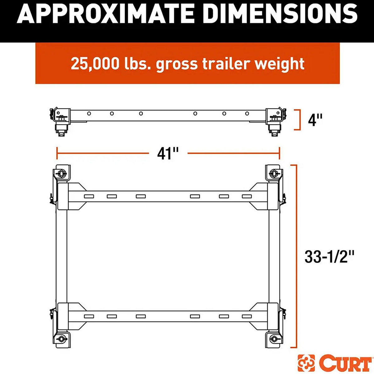 Curt Manufacturing Curt 16042 Puck System 5th Wheel Adapter with Rails, Select Ram - image 3