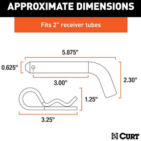 Curt Manufacturing Curt 21500 Hitch Pin 5/8", 2" Receiver, Zinc, Packaged - 21501 - image 1