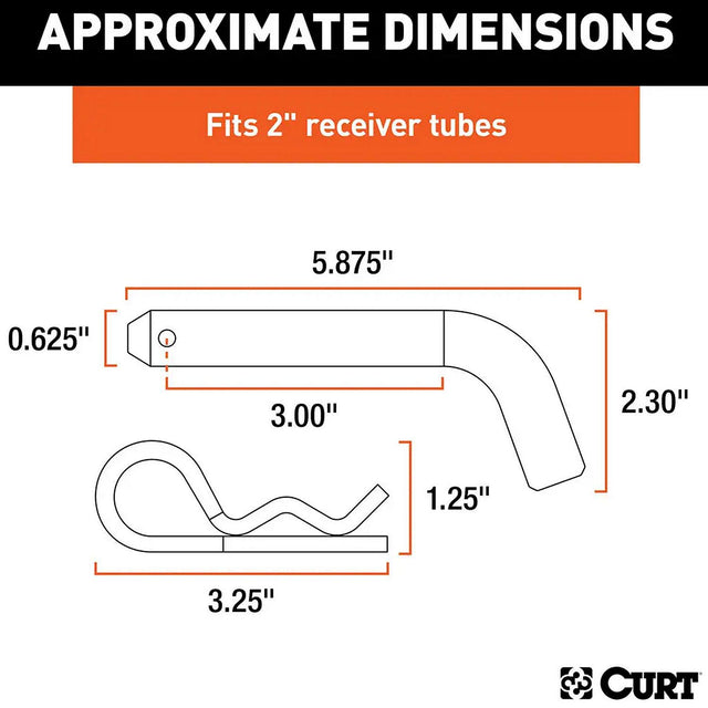 Curt Manufacturing Curt 21500 Hitch Pin 5/8", 2" Receiver, Zinc - image 1