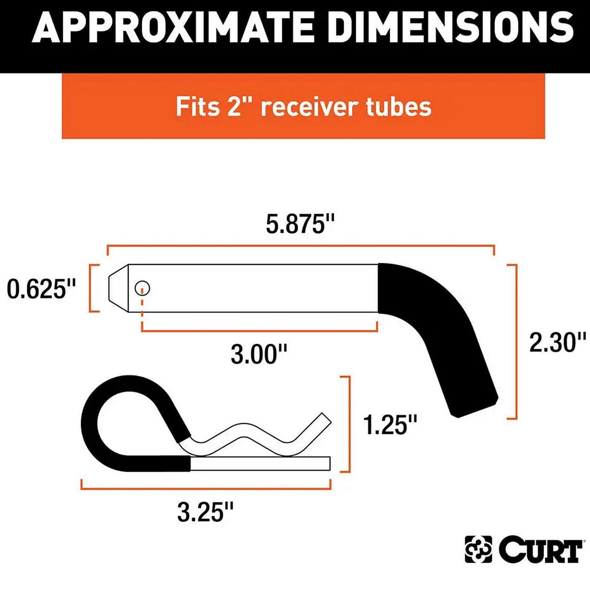 Curt Manufacturing Curt 21510 Hitch Pin 5/8" w/ Rubber Grip, 2" or 2-1/2" Receiver, Zinc - image 2