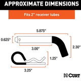 Curt Manufacturing Curt 21510 Hitch Pin 5/8" w/ Rubber Grip, 2" or 2-1/2" Receiver, Zinc - image 2
