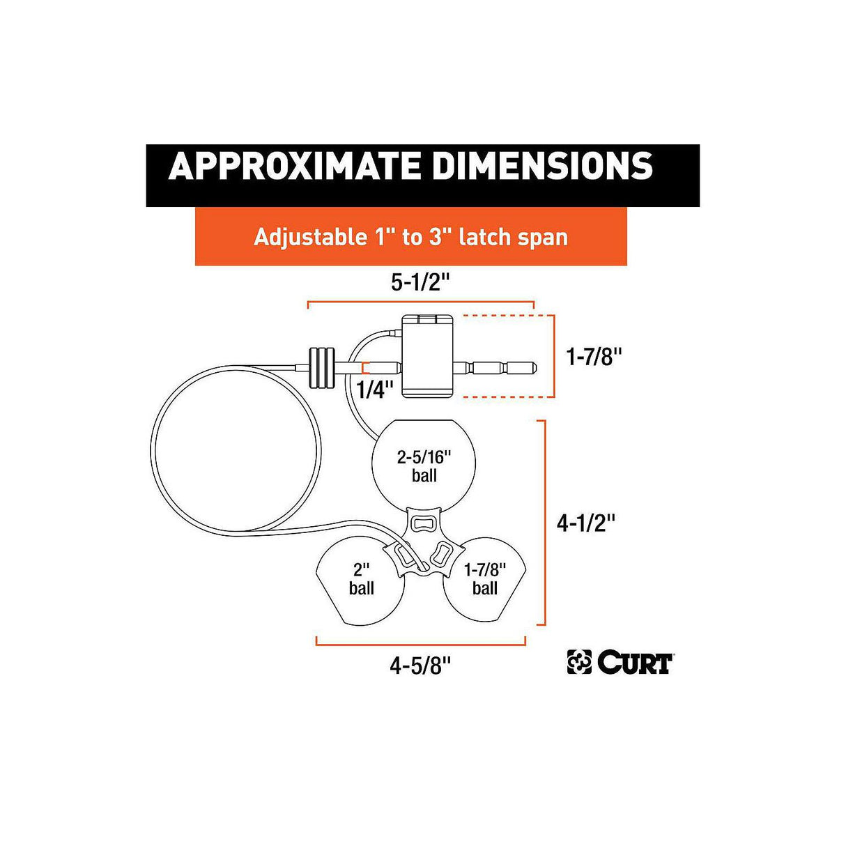 Curt Manufacturing Curt 23082 Universal Tri-Ball Trailer Coupler Lock - image 5