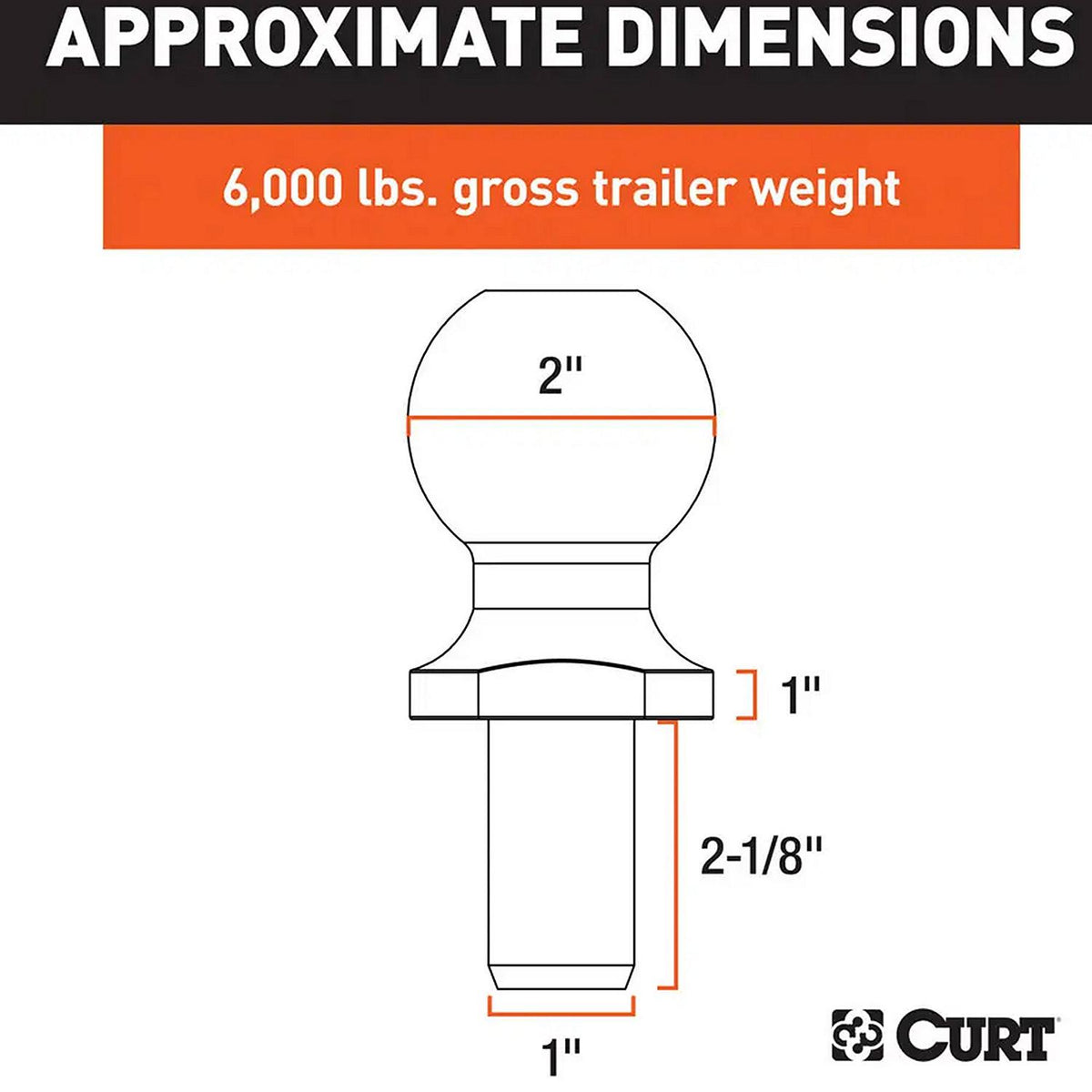 Curt Manufacturing Curt 40033 Trailer Ball 2", 6,000 lbs., Chrome - image 3