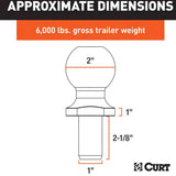 Curt Manufacturing Curt 40033 Trailer Ball 2", 6,000 lbs., Chrome - image 3