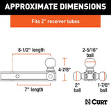 Curt Manufacturing Curt 45652 Multi-Ball Mount 2" Hollow Shank, 1-7/8", 2" & 2-5/16" Black Balls - image 4