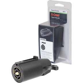 Curt Manufacturing Curt 58141 7-Way RV Blade Connector Plug, Trailer Side, Black - image 1