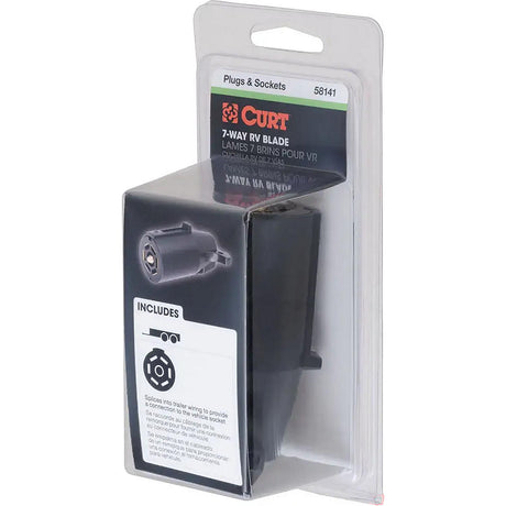 Curt Manufacturing Curt 58141 7-Way RV Blade Connector Plug, Trailer Side, Black - image 3