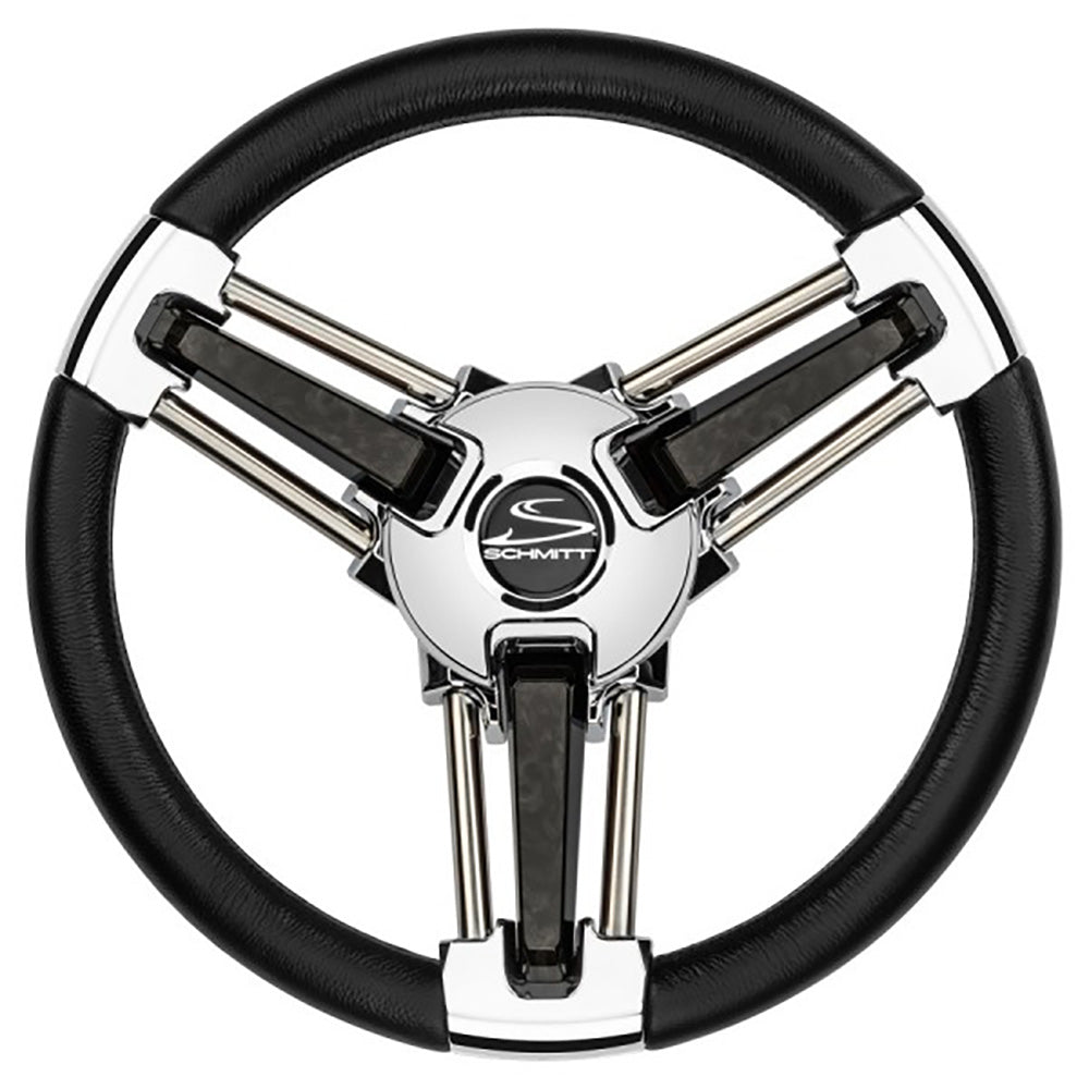 Schmitt Marine Burano Rueda 14" 3/4" Eje cónico Poliuretano negro con radios inoxidables Incluye tapa central/tuerca [PU1051B1-04R]