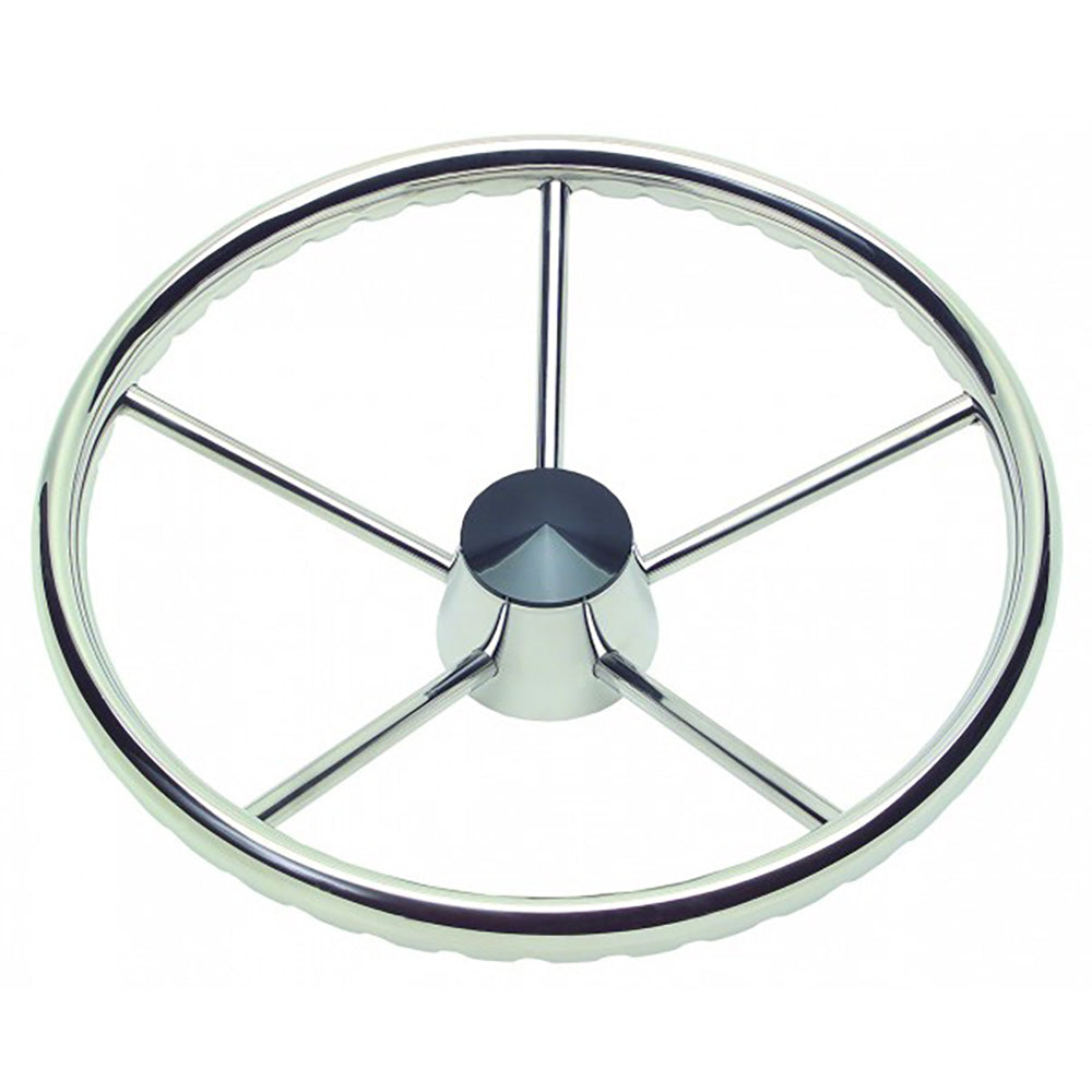 Schmitt Marine 170 Finger Grip Destroyer 5 radios 13.5" Tapa de acero inoxidable Eje cónico de 3/4" con perilla [1731321FGK-R]