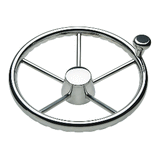 Schmitt Marine 170 Finger Grip Destroyer 5-Spoke 15.5" Stainless Steel Cap 3/4" Tapered Shaft w/Knob - 1731521FGK-R