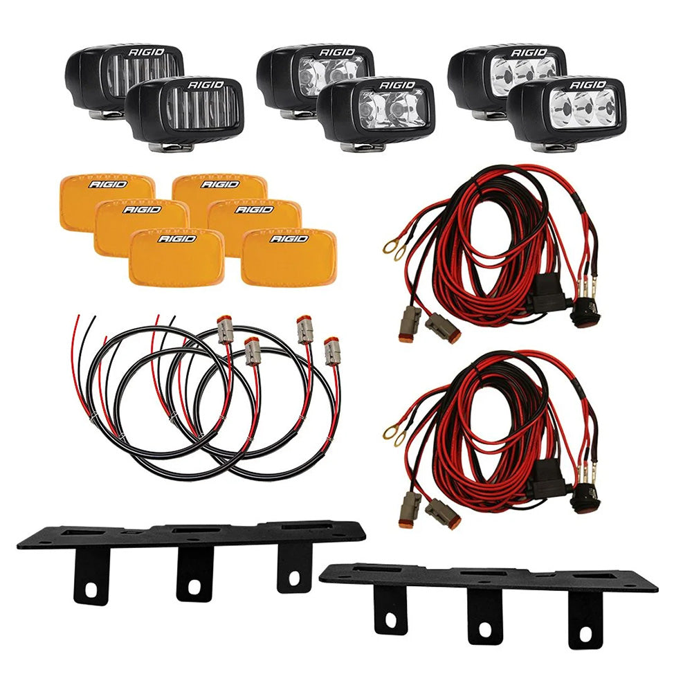 RIGID Industries 2021+ Bronco MOD Kit de luces antiniebla Triple SR-M para parachoques [46731]