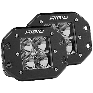 RIGID Industries D-Series PRO Flood Flush Mount Black Light - Pair - 212113