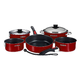 Magma Nestable 10 Piece Induction Non-Stick Enamel Finish Cookware Set - Magma Red - A10-366-MR-2-IN
