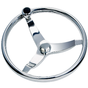 Schmitt Marine Vision FX Model 714 - 13.5" Wheel w/Knob &amp; Finger Grip - 3/4" Tapered Shaft w/Faux Nut - 1/2" &amp; 3/4" Adapters - 7141321FGK-R