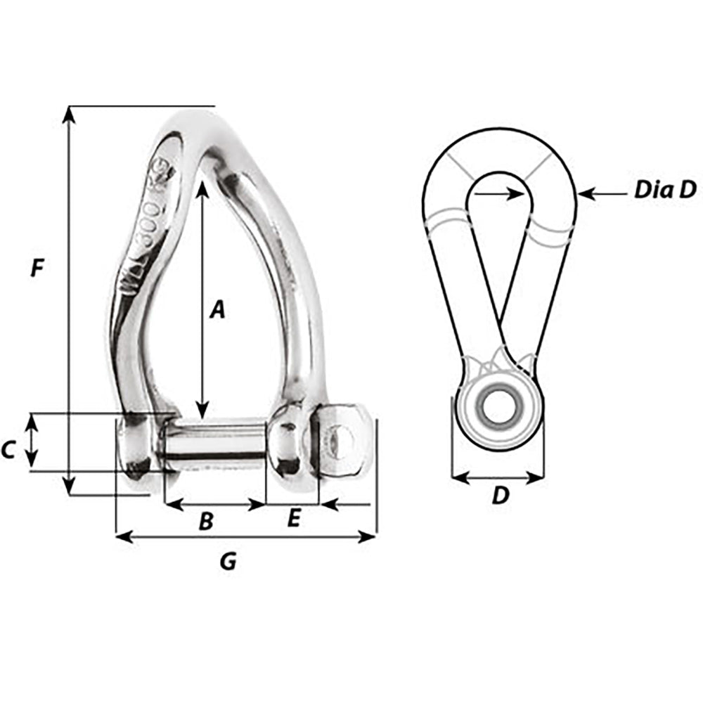 Grillete trenzado autoblocante Wichard - 10 mm de diámetro - 13/32" [01225]