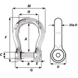 Grillete de arco con pasador de cabeza Allen autoblocante Wichard - 10 mm de diámetro - 13/32" [01345]