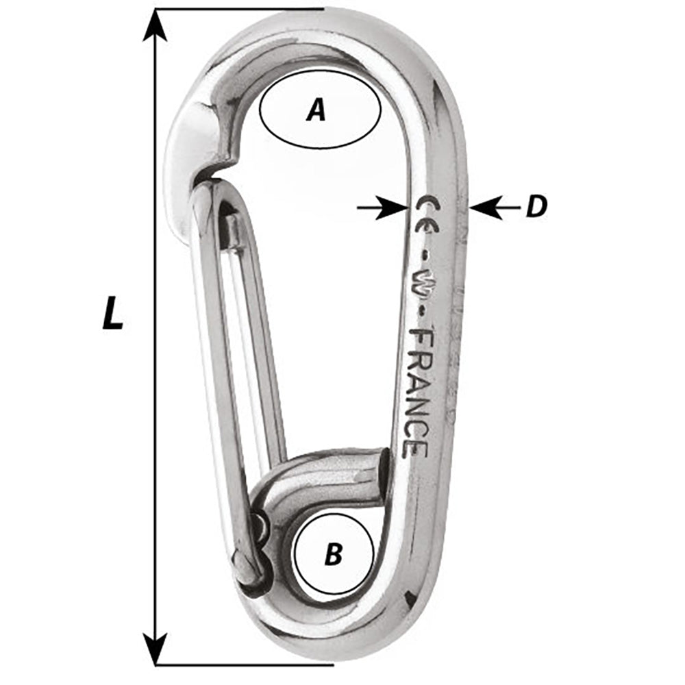 Gancho de carabina simétrico Wichard - 120 mm de longitud - 15/32" [02317]
